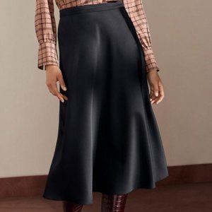 The Fold Kelmore Midi Skirt Black Satin